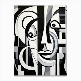 Identity Abstract Black And White 1 Canvas Print