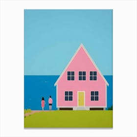 Pink House Canvas Print