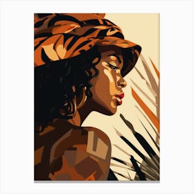 African Woman In Hat Canvas Print