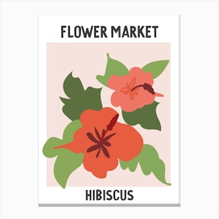 Flower Market Poster Hibiscus Canvas Print