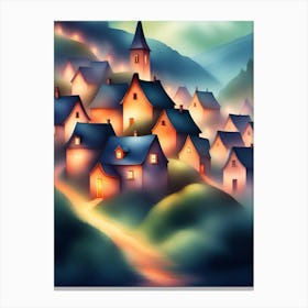 Night In The Village Canvas Print