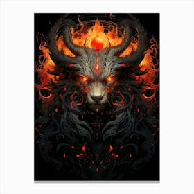 Demon Head Wolf Canvas Print