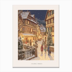 Vintage Winter Poster Colmar France 2 Canvas Print
