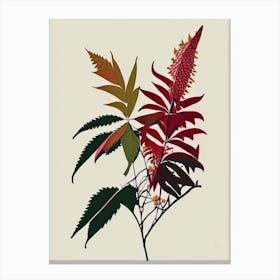 Poison Sumac Minimal Line Drawing 3 Canvas Print