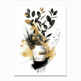 Gold And Black Abstract Painting 7 Canvas Print