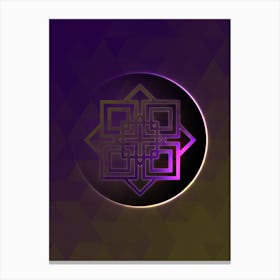 Geometric Neon Glyph on Jewel Tone Triangle Pattern 239 Canvas Print