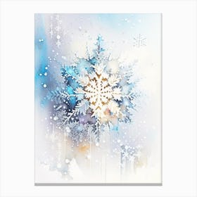 Unique, Snowflakes, Storybook Watercolours 4 Canvas Print