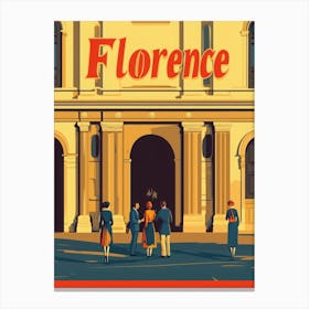 Aihrgdesign A Retro Travel Poster For Florence Featuring The 2 Canvas Print