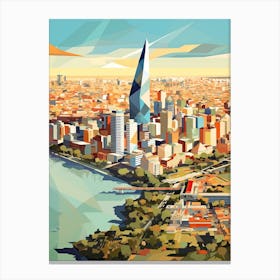 Buenos Aires, Argentina, Geometric Illustration 1 Canvas Print