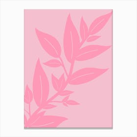 Leaves Pink Botanical Canvas Print