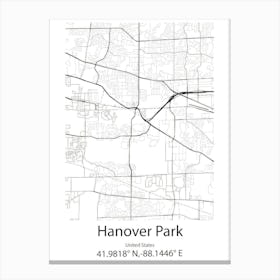 Hanover,Canada Minimalist Map Canvas Print