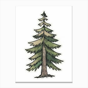 Spruce Tree Pixel Illustration 2 Canvas Print