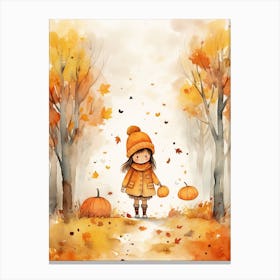 Cute Autumn Fall Scene 71 Canvas Print