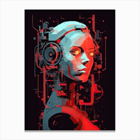 Robot, cyberpunk Canvas Print