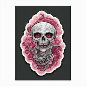 Skull Sticker Canvas Print