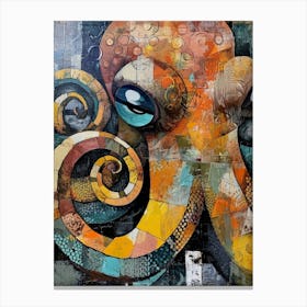 Mixed Media Octopus Painting 1 Canvas Print