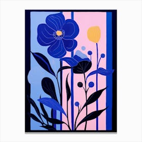 Blue Flower Illustration Iris 1 Canvas Print