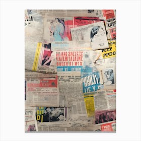 Newspaper Collage Canvas Print