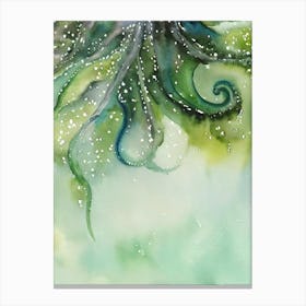 Bioluminescent Octopus Storybook Watercolour Canvas Print