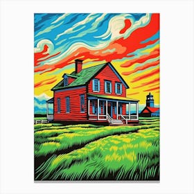 Fort Vancouver National Historic Site Fauvism Illustration 9 Canvas Print