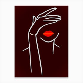 Woman With Red Lips Canvas Print