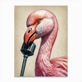 Flamingo Singing Canvas Print