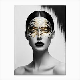 Gold And Black Portrait Canvas Print