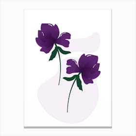 Two Purple Flowers Canvas Print