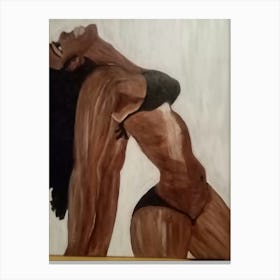 A girl stretching out Canvas Print