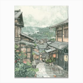 Otaru Japan 3 Retro Illustration Canvas Print