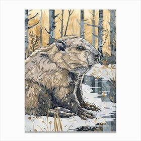 Beaver Precisionist Illustration 2 Canvas Print