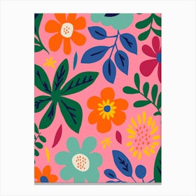 Colorful Floral Pattern Art Print Canvas Print