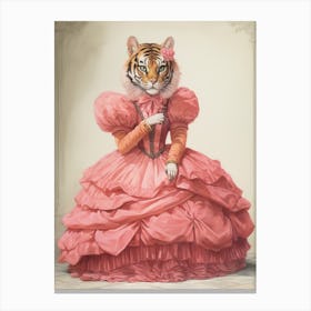 Tiger Illustrations Wearing A Ball Gown 1 Canvas Print
