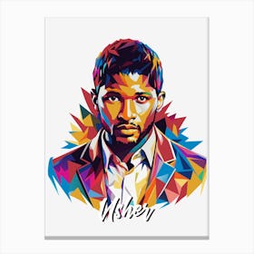 Usher 02 Portrait Music Icon WPAP Pop Art Style Canvas Print