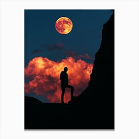 Standing With Moon Canvas Print