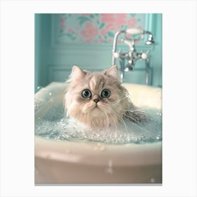 Cat In Bath Canvas Print