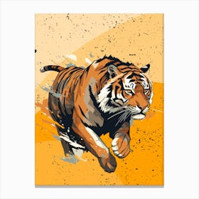 Tiger Running Vector Illustration Canvas Print