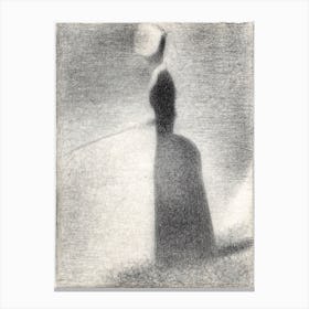 A Woman Fishing (1884), Georges Seurat Canvas Print