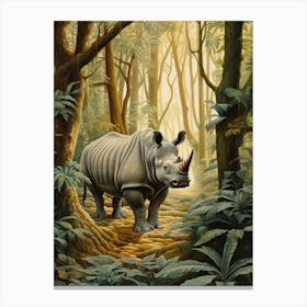 Rhino Exploring The Forest 5 Canvas Print