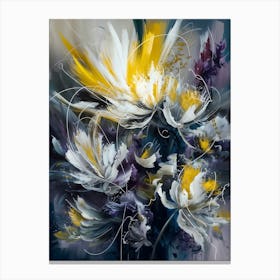 Abstract White Flowers in Vibrant Splash Canvas Print