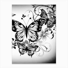 Black And White Butterflies 12 Canvas Print