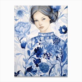 Blue Chinese Girl Canvas Print