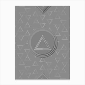 Geometric Glyph Sigil with Hex Array Pattern in Gray n.0127 Canvas Print
