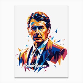 Ronald Reagan 01 Portrait WPAP Pop Art Canvas Print