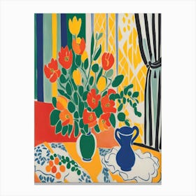 Flowers In A Vase Matisse Style 1 Canvas Print