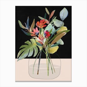 Minimal Art Vase With Flowers 8 Canvas Print