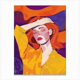 Illustration Of A Woman With Red Hair 1 Canvas Print