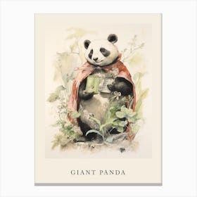 Beatrix Potter Inspired  Animal Watercolour Giant Panda 2 Canvas Print