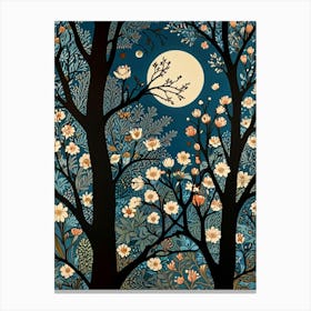 William Morris Moonlight In The Forest 1 Canvas Print