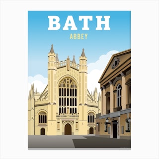 Bath Abbey Cathedral Pump Room Canvas Print